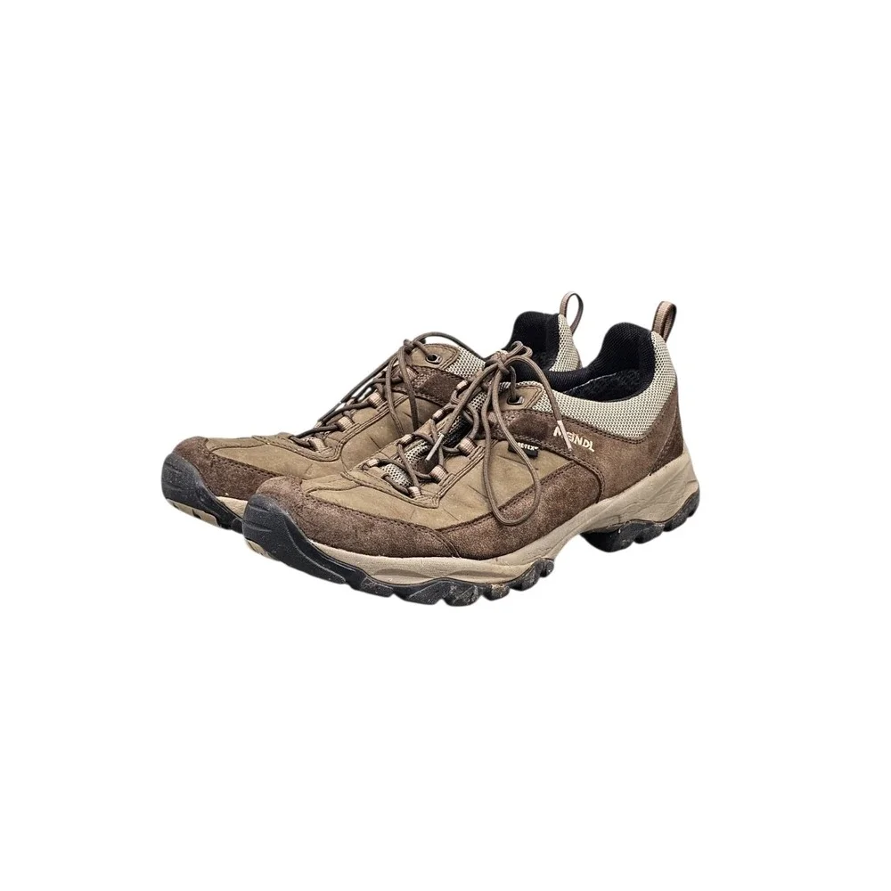 Meindl Men's Size 10.5 EUC Pflege:ll Brown Leather Goretax Hiking Sneakers Shoes